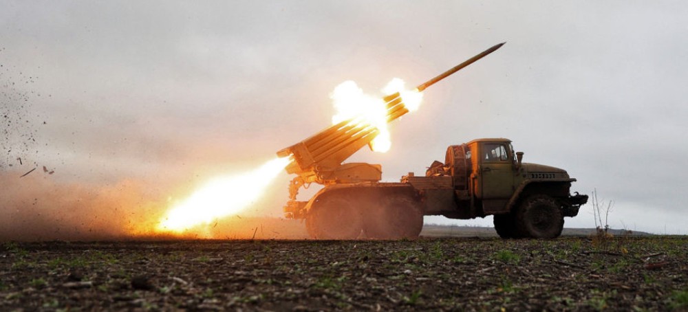 A BM-21 'Grad' multiple rocket launcher fires towards Russian positions on the front line near Bakhmut, Donetsk Oblast on Nov. 27, 2022. (photo: Anatolii Stepanov/AFP)