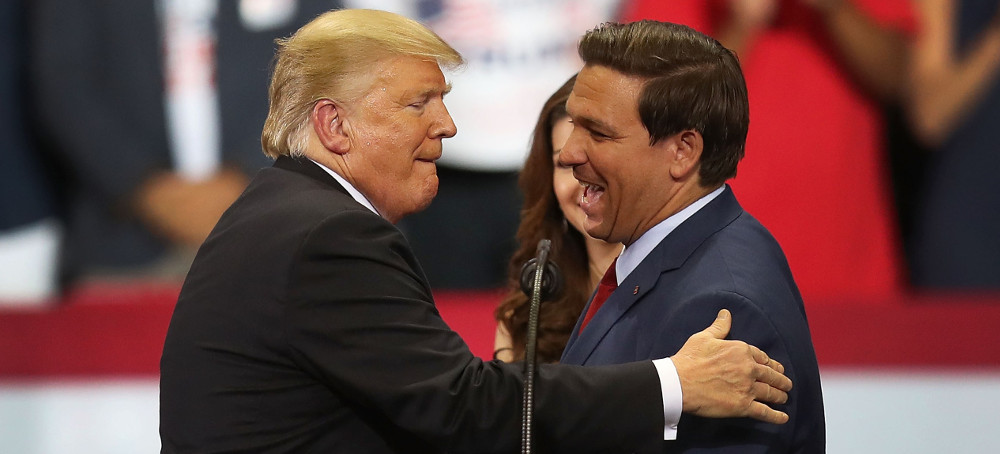 The Florida governor dared to invoke Trump’s 2020 loss on Tuesday, a move that clearly did not go over well at Mar-a-Lago. (photo: Joe Raedle/Getty)
