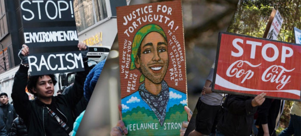 Protests against a plan to build a new police and firefighter training center in Atlanta have spread to cities including New York, Detroit and Miami. (image: Spencer Platt/Cheney Orr/AFP/Andrew Lichtenstein/Corbis)