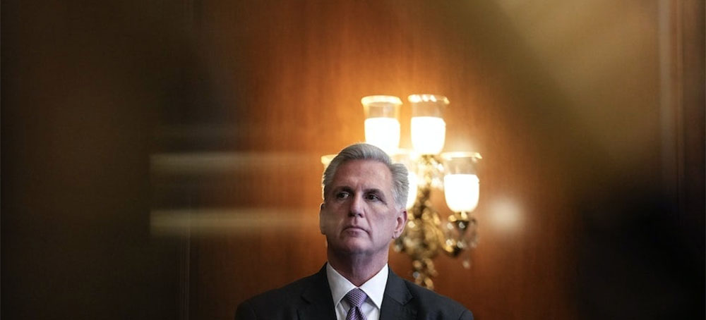 Kevin McCarthy at a news conference on May 11. (photo: Drew Angerer/New Republic)