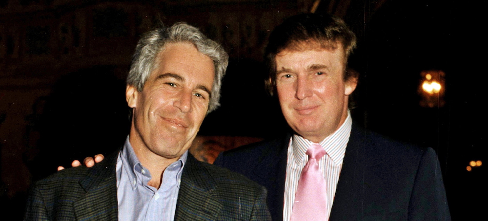 Donald J. Trump with Jeffrey Epstein in 1997 in Palm Beach, Fla. Their lives intersected for decades before a falling out. (photo: Davidoff Studios/Getty Images)