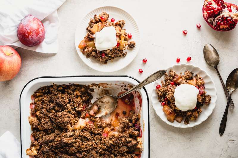 Gluten-Free Apple Crisp is an absolutely delicious treat that's perfect for fall. Make it with apples, pears, and cranberries for Thanksgiving dessert. | StephGaudreau.com