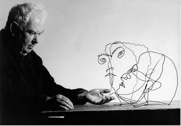 Alexander Calder with “Edgar Varese” and “Untitled”, 1963