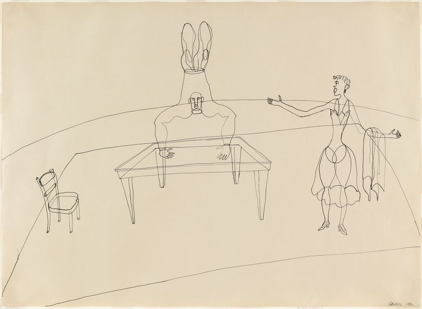 Alexander Calder, Untitled, 1932, drawing of circus