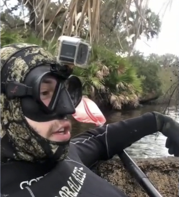 The diver was in the Myakka River in Florida (pictured)
