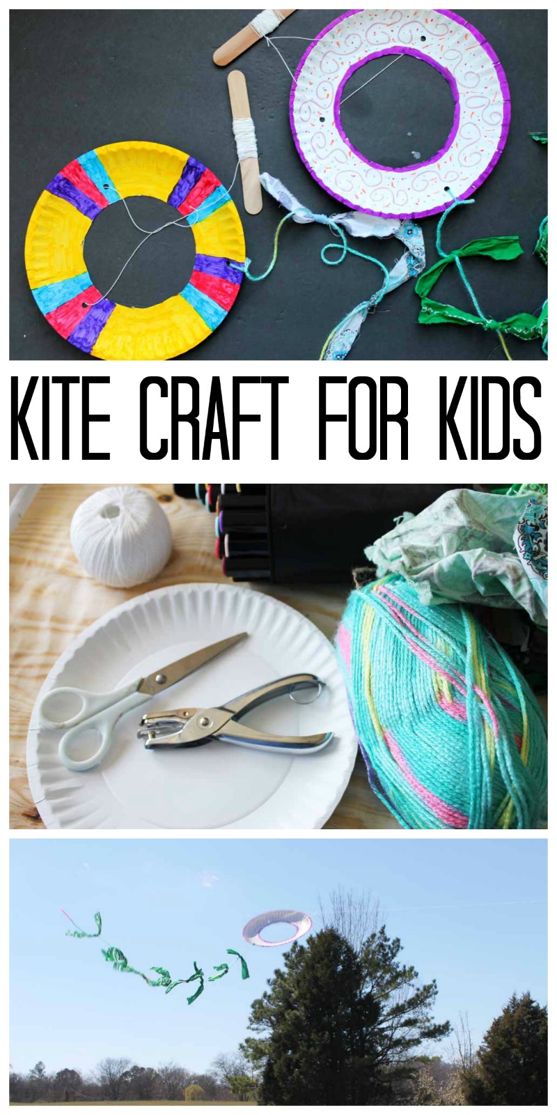 This kite craft for kids is made with a paper plate! Perfect for summer crafting!