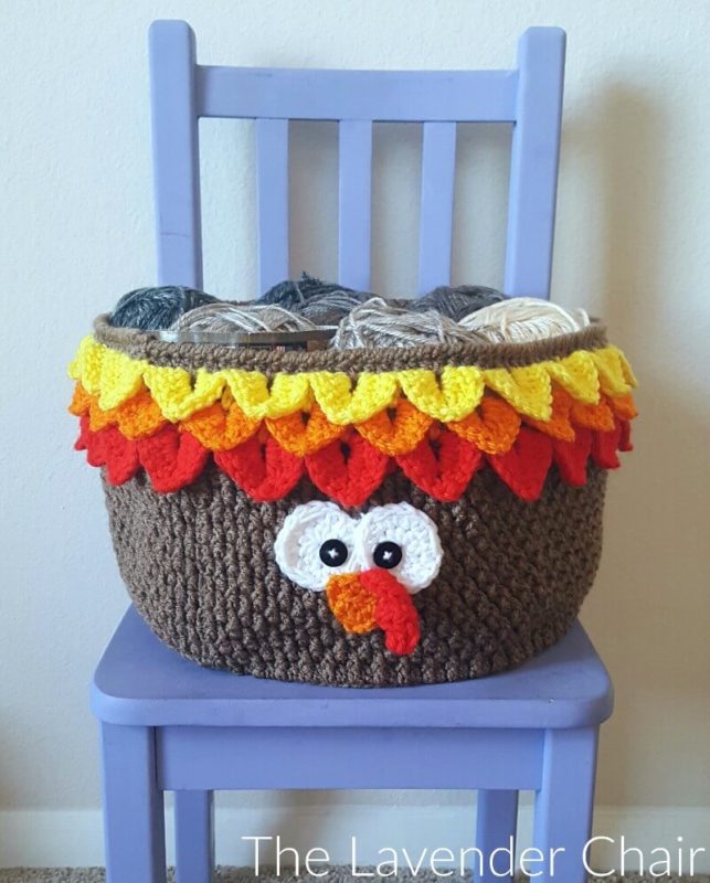 Turkey Yarn Basket - Free Crochet Pattern - The Lavender Chair