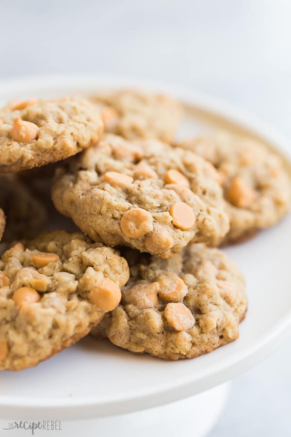 oatmeal butterscotch cookies on a plate