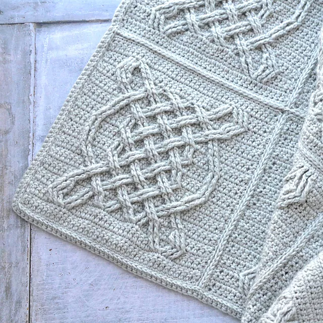 Celtic Tiles Overlay Crochet Blanket Free Pattern