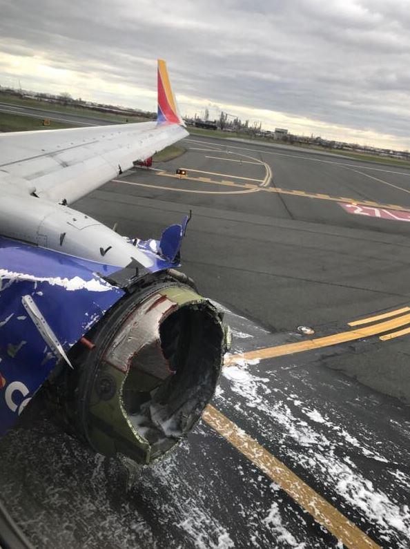  The Southwest Airline jet engine exploded and even ripped a hole in the plane