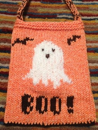 Halloween candy bag knitting pattern