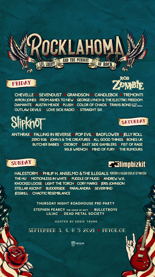 Rocklahoma Daily Band Lineups Announced; Single Day Tickets On Sale Friday, July 30 at 10:00 AM CT