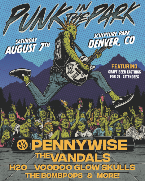 Punk In The Park - Colorado With Pennywise, The Vandals, H2O, Voodoo Glow Skulls, The Bombpops & More Aug 7 At Sculpture Park In Denver, CO