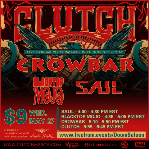 CLUTCH News - Clutch To Perform Virtual Concert May 27th "Live From The Doom Saloon Volume 1"