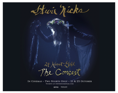 “STEVIE NICKS 24 KARAT GOLD THE CONCERT” Coming to Cinemas Starting Tomorrow - “Crying in the Night” Live Video Available Today